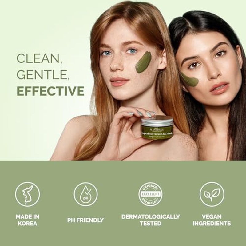 Korean Skincare Clay Mask - Hydrating Avocado & Superfoods Mud Mask for Face & Body | Vegan, 3.4 Oz (Pack of 2)