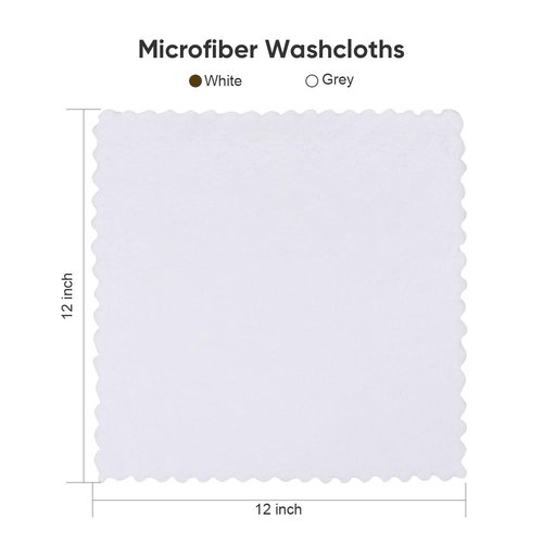 Orighty Ultra Soft Washcloths 12 Pack, Premium Microfiber Towel Sets 12 x 12 inches, Absorbent and Quick Drying Coral Velvet Washcloth, Multi-Purpose Wash Cloths for Bathroom, Hotel, and Gym (White)