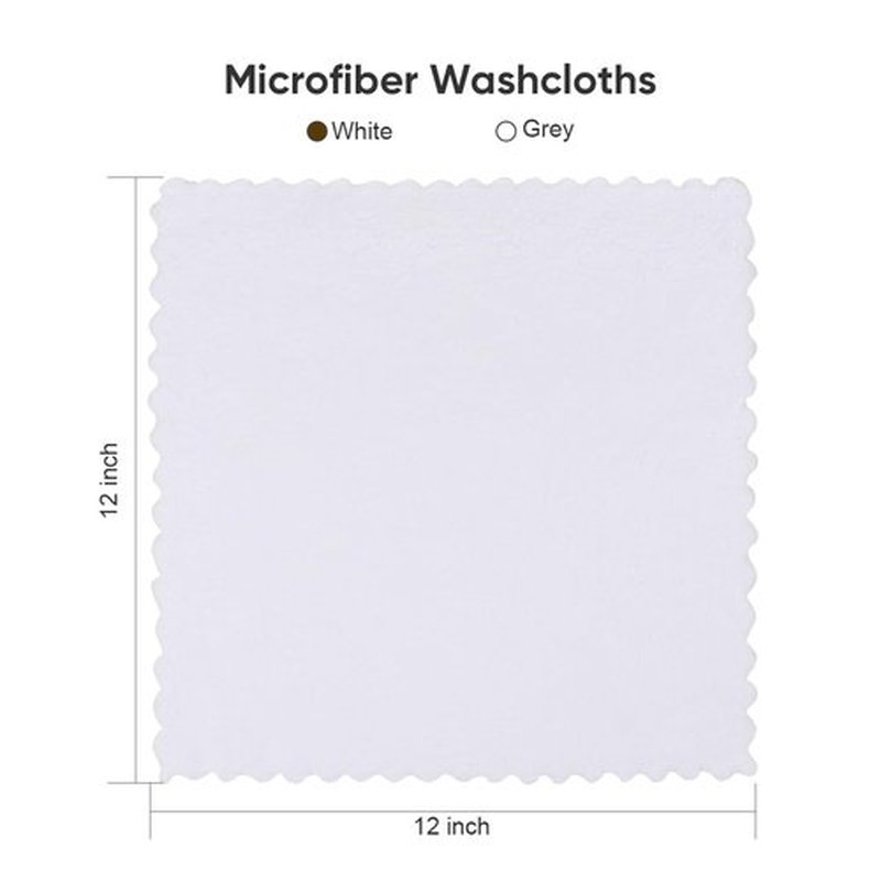 Orighty Washcloths 48 Pack, Ultra Soft Face Cloths 12 x 12 inch, Absorbent & Quick Drying Coral Velvet Washcloth Bulk, Multi-Purpose Face Cloth for Household, Cleansing and Sport (White)