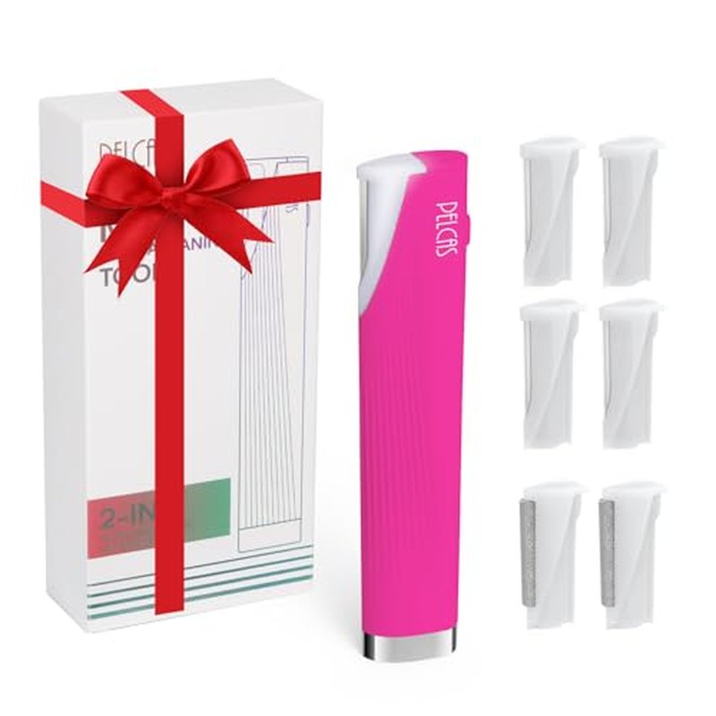 PELCAS Electric Dermaplaning Tool Kit With LED Light, Mini Face Dermaplaning Razor, Painless 3 Speeds Facial Peach Fuzz, Exfoliation, Dead Skin & Hair Removal System for Women with 6 Replace Blades