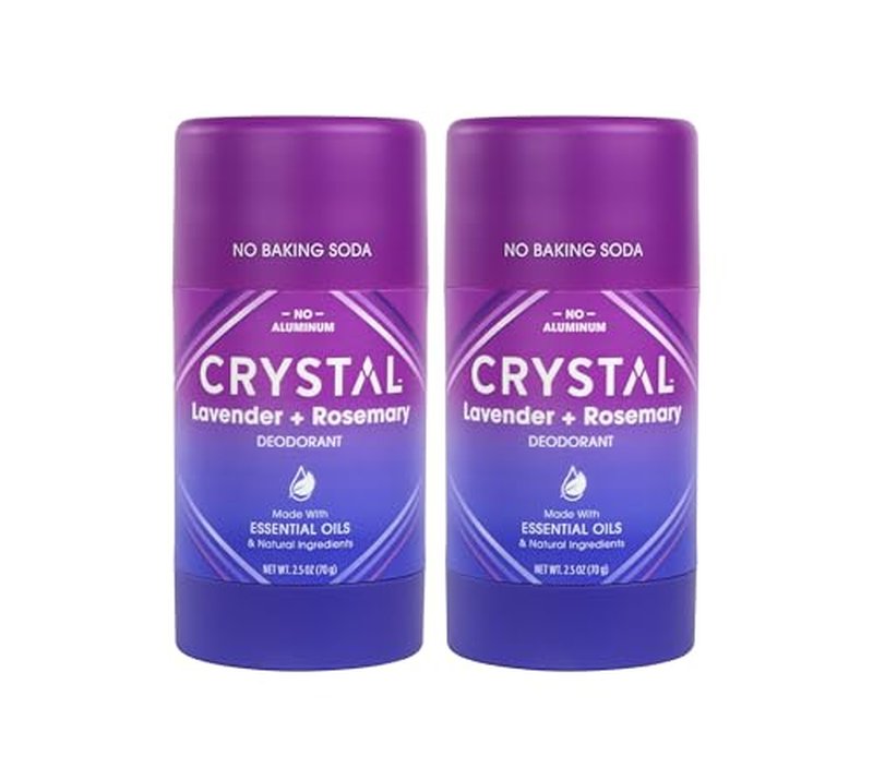 Crystal Deodorant Magnesium Solid Stick Natural Deodorant, Lavender + Rosemary, 2.5 oz (Pack of 2)