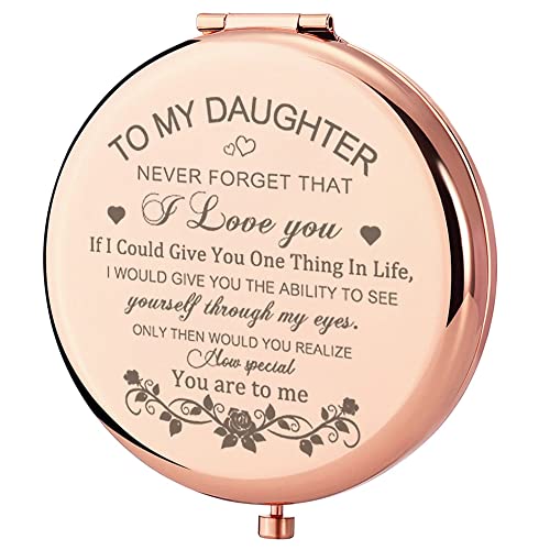 GAOLZIUY Compact Mirror, Rose Gold Special Aunt Hand Mirror, 2.5 inches, Portable, Home Mirror for Mother's Day, Birthdays