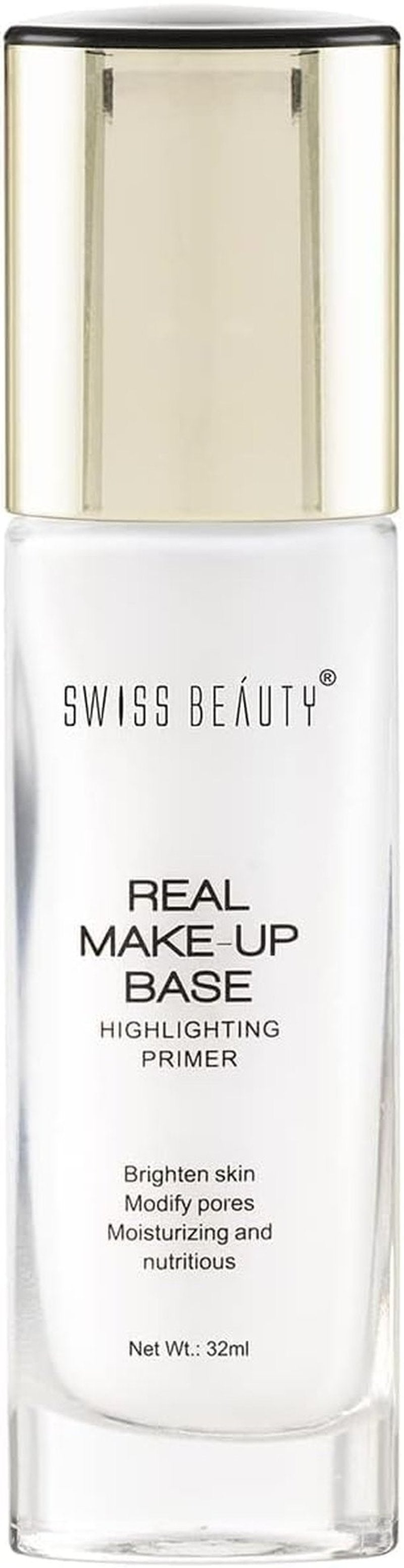 Real Makeup Base Highlighting Primer| Skin-Hydrating Poreless Strobe Cream With Natural Glow Finish For Face Makeup |Shade- Natural Tint,32ml, White