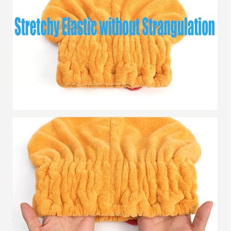 ZANWANXIN New Super Absorbent Hair Towel Wrap for Wet Hair, Quick-Drying Thickened Soft Bow Knot Hair Dry Cap, Efficient Absorbent Hair Towel Wrap, Microfiber Hair Towel Wrap (Blue+Orange)