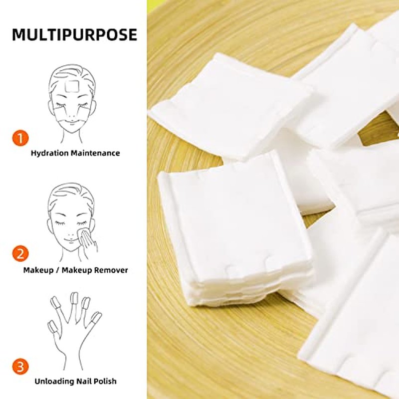 Premium Square Cotton Pads Classic 150 Count, 100% Cotton Not to Shed or Fall Apart Ultra Soft Perfect for Removing Makeup | Triple Layered Cosmetic Cotton Pads for Toner and Skincare Product