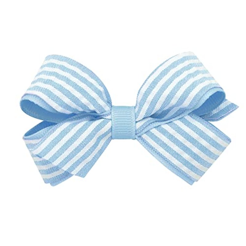 Wee Ones Girls' Girl's & Baby's Seersucker Bow on a WeeStay No Slip Hair Clip, Blue, King