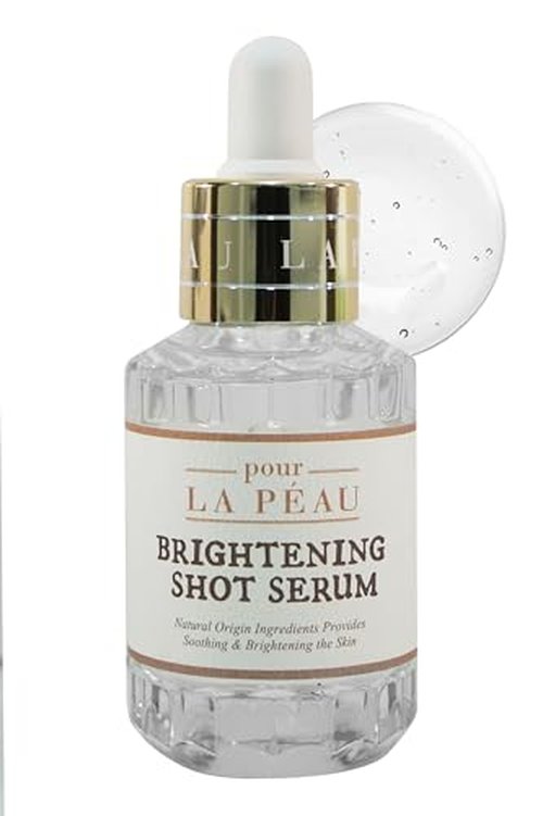 POUR LA PEAU Brightening Shot Serum | Skin Brightening Serum for Face | Organic Face Moisturizer Hyperpigmentation Serum | Hydrating Face Serum for Glowing Skin | Face Brightening Serum (1.01 Fl. Oz)
