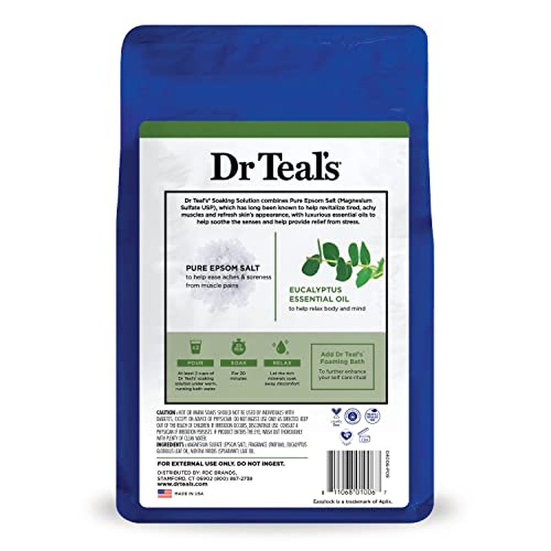 Dr Teal's Pure Epsom Salt Lavender, Eucalyptus & Wellness Trio, 3 Count - 9lbs Total