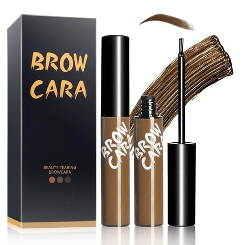 Tattoo Peel Off Eyebrow Gel Tint - Brow Gel With Eyebrow Stencils, Long-lasting Waterproof Transfer-proof Eye Brow Tinting Kit For Fuller & Defined Looking Brows (Light Brown, 1 PCS)