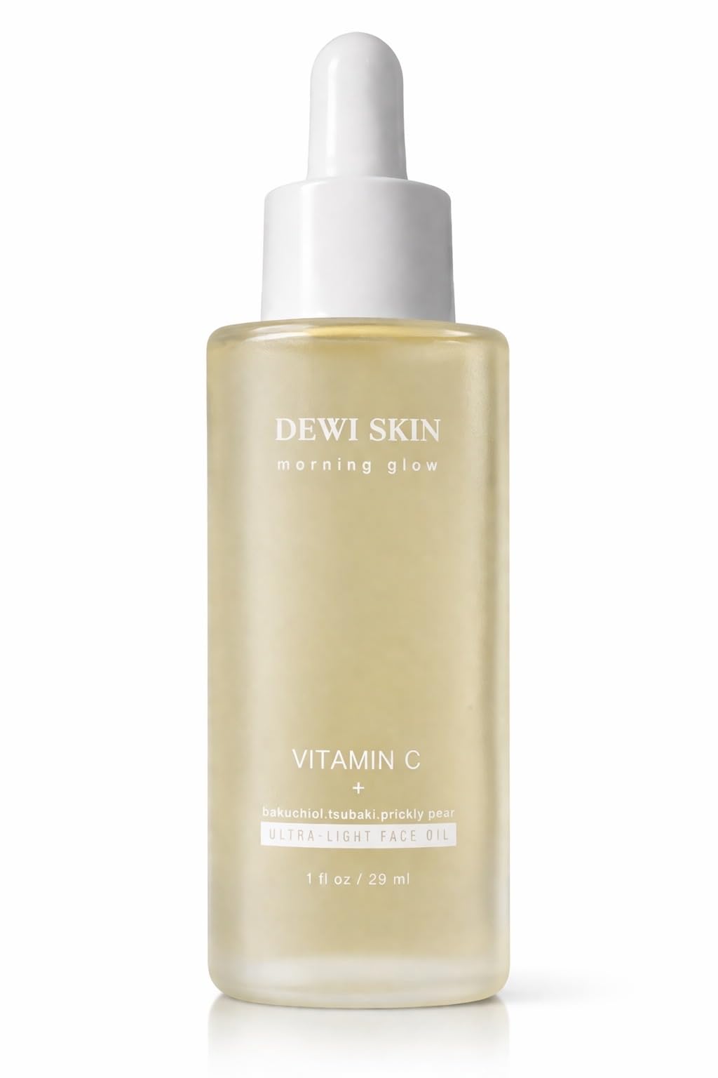 DEWI SKIN Morning Glow Vitamin C Face Oil – Ultra-Light Facial Oil with Bakuchiol, Camellia (Tsubaki) & Prickly Pear – Lightweight Daily Oil for Soft, Radiant-Looking Skin – 1 fl oz