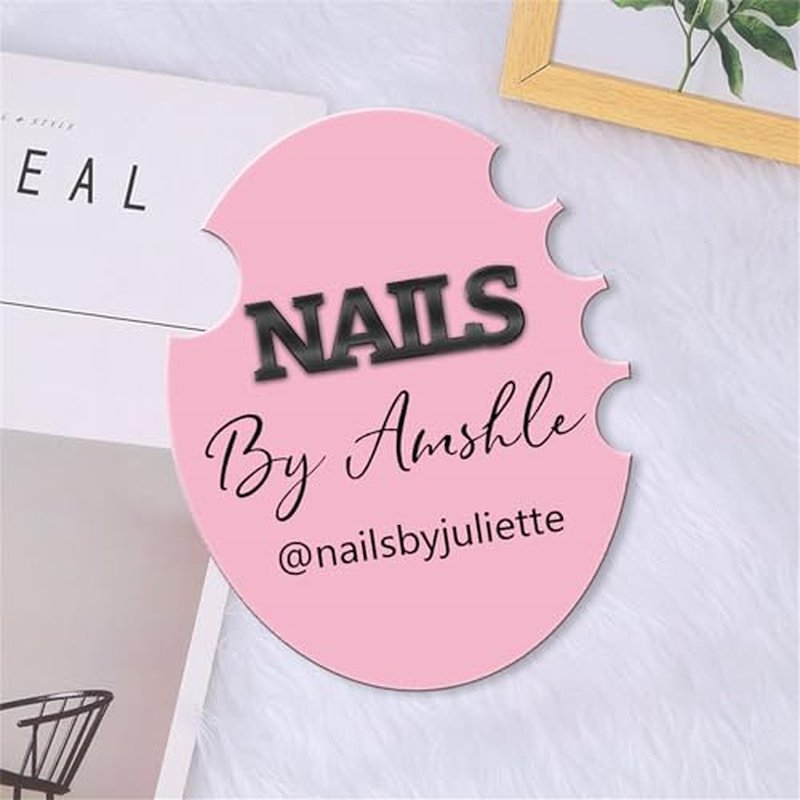 Tammnjo Personalized Name Nailfie Disk Sign Nail Prop Custom Acrylic Nailfie Disc Decor for Nail Techs Social Media Picture Prop Nail Photo Prop Beauty Salon Prop for Nail Techs,A1-Nail