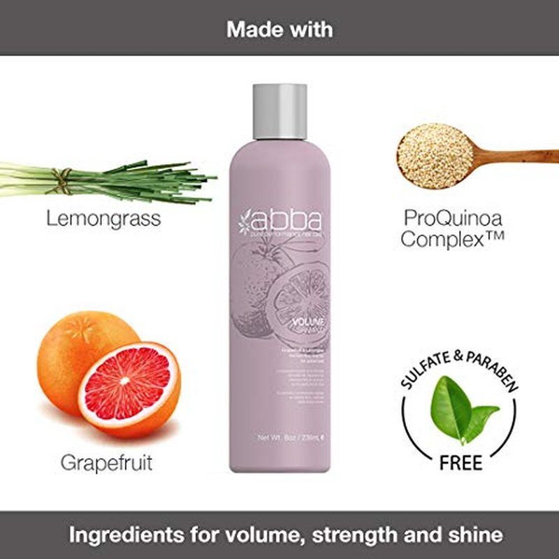 ABBA Volume Shampoo, Grapefruit & Lemongrass, 8 Fl Oz
