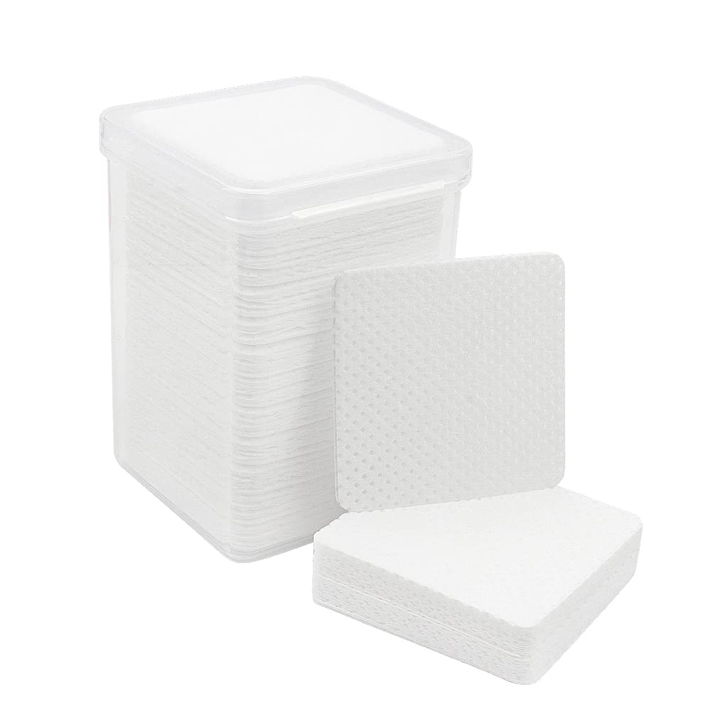 200 PCS Lint Free Nail Wipes, Non-Woven Fabric Dry Nail Prep Pads, Nail Polish Remover Wipes Lash Extensions Glue Nail Cleaning Pads for Salon Supplies (White)