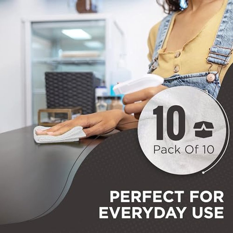 DecorRack 10 Pack 100% Cotton Wash Cloth, Luxurious Soft, 12 x 12 inch Ultra Absorbent, Machine Washable Washcloths, Black (10 Pack)