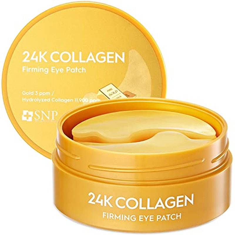 [K Beauty Snp] 24K Gold Firming Eye Patch | 11,900mg of Collagen with 24K Gold | Tightening and Hydrating for All Skin | Under Eye Patches for Dark Circles | Korean Skincare Eye Mask | 60 Patches