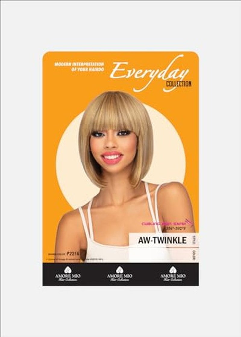 Amore Mio Hair Collection's AW-TWINKLE, Straight Bang Style EVERYDAY WIG, Color 44, Charcoal Gray