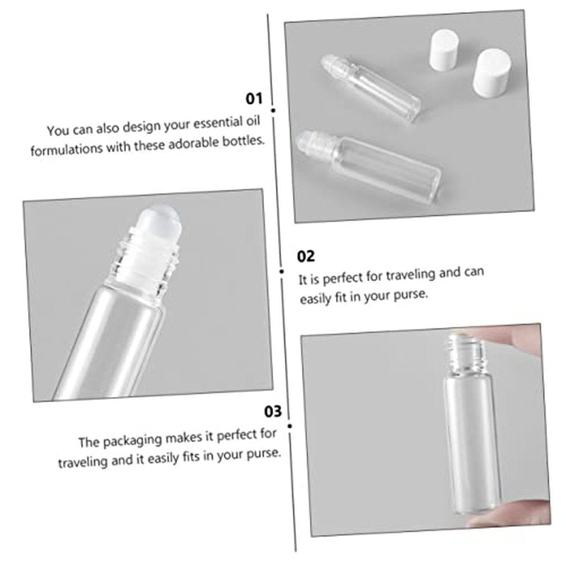 Outanaya 12pcs Glass Roller Bottle Condiment Sponge Applicator Bottle Refillable Oil Roller Bottles Liquid Applicator Bottle for Feet Sponge Top Applicator Bottle Essential Oil Transparent