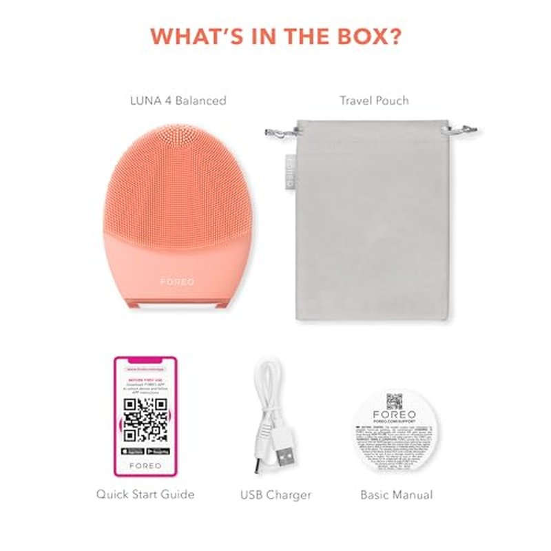 FOREO LUNA 4 Face Cleansing Brush -Firming Face Massager - Anti Aging Face Care - Enhances Absorption of Facial Skin Care Products - Simple Skin Care Tools - Balanced Skin