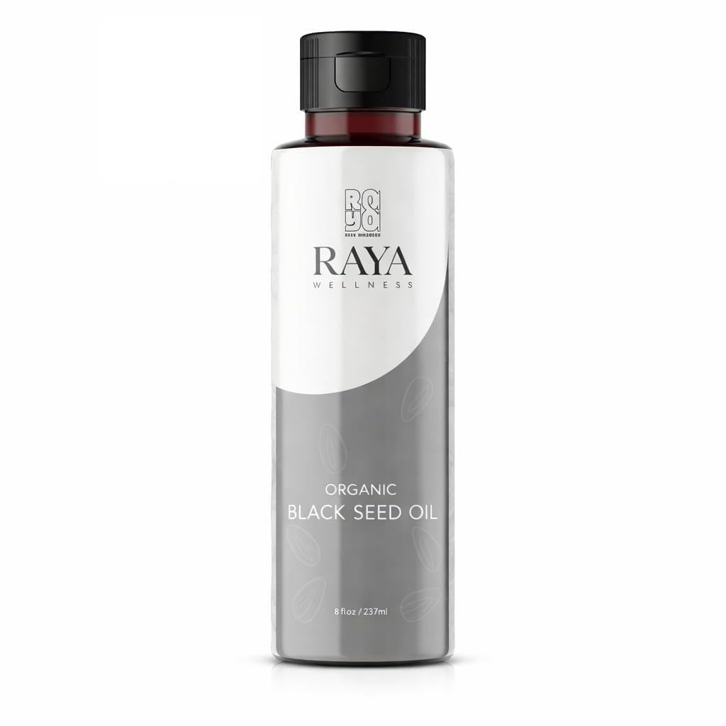 RAYA WELLNESS - USDA Organic Black Seed Oil (Nigella Sativa) - Cold Pressed - Hexane Free - 8 fl oz (237 ml)