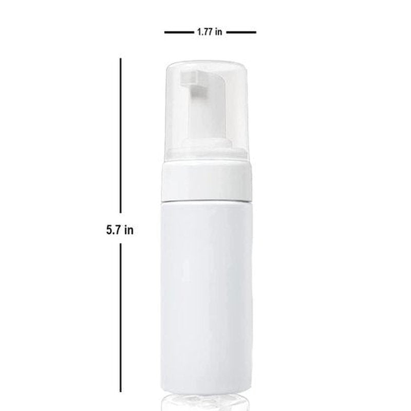 3-Pack Travel-Sized Foaming Pump Bottles - Empty Foaming Liquid Soap Dispensers - for Refillable Travel Hand Soap Shampoo Foaming Castile Cosmetics - BPA Free (100ml/3.3oz) (White)