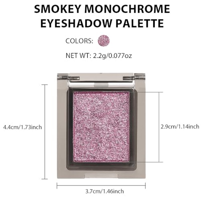 Eyeshadow Single Rose Gold Shimmer, High-Pigment Monochrome Eye Shadow Pressed Powder, Everyday Velvety Silky Eye Makeup Looks, Professional Long-Lasting Waterproof Single Eyeshadow Palette, 03#