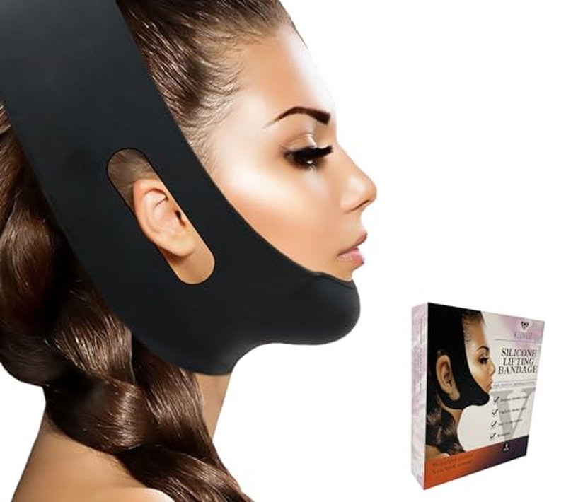 WIDVIH Silicone Chin Strap，V Line Mask Lifting Strap，V Shaped Chin Mask Chin Strap for Women & Men (1PC)