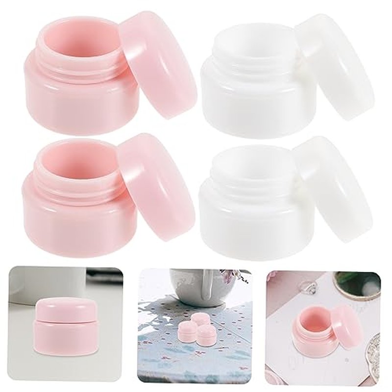 OHPHCALL 3sets Cream Box Body Blender Case Make up Sponge Holder Nail Polish Remover Creams Dispenser Containers with Lids Refillable Makeup Containers Pots Face Small Makeup Bag 12pcs*3