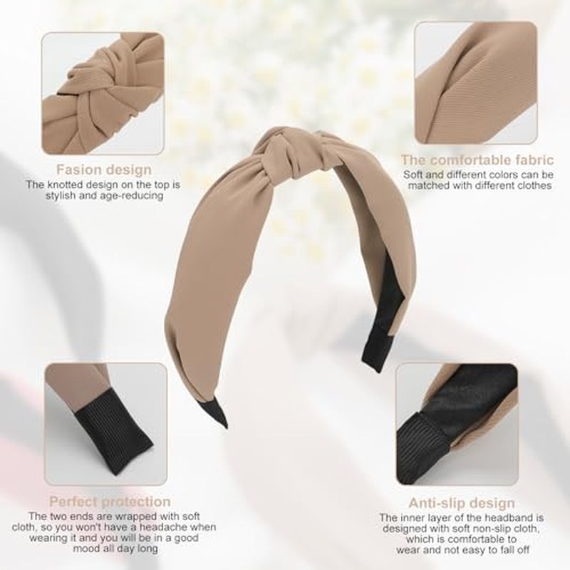 HMGDZ Headbands for Women,Stylish Top Knotted Headbands - Knotted Headband For Women,Fashion No Slip Headband for Women Hairbands Hair Accessories,Suitable for Washing Face, Beauty.