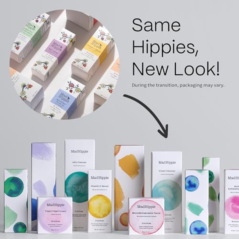 Mad Hippie Eye Cream - Anti-Aging Under Eye Cream for Dark Circles and Puffiness with Niacinamide, with Skin-Brightening Vitamin C, 0.5 Oz