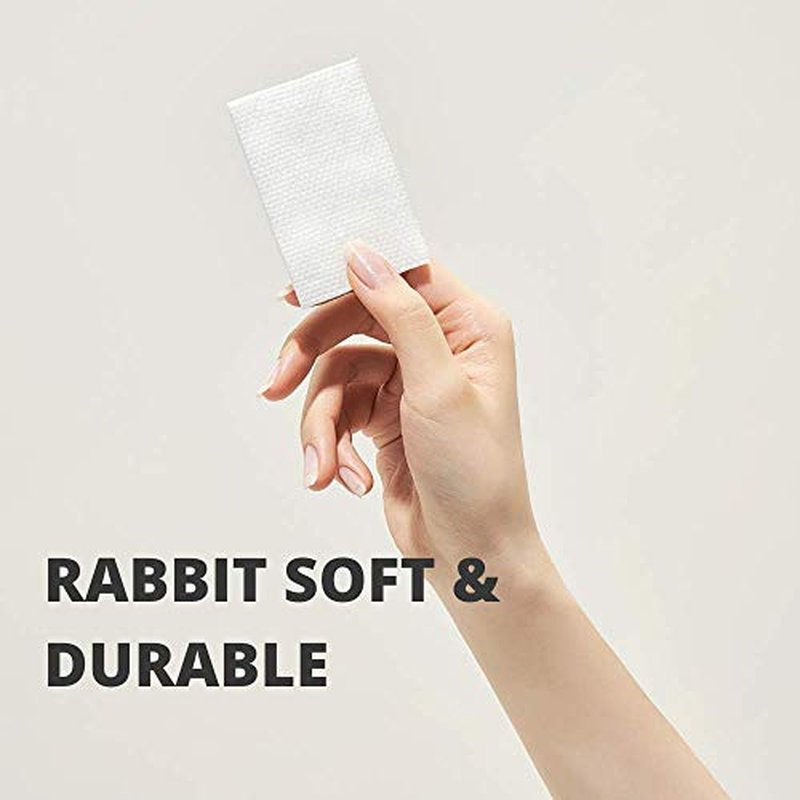 White Rabbit - Naked Cotton Textured - Perforated Facial Cotton Pads - for Makeup Remover, Toner, Mask - 100% Cotton, Unbleached, Lint-Free - Exfoliating & Durable - Natural & Cruelty-Free - 50 Count