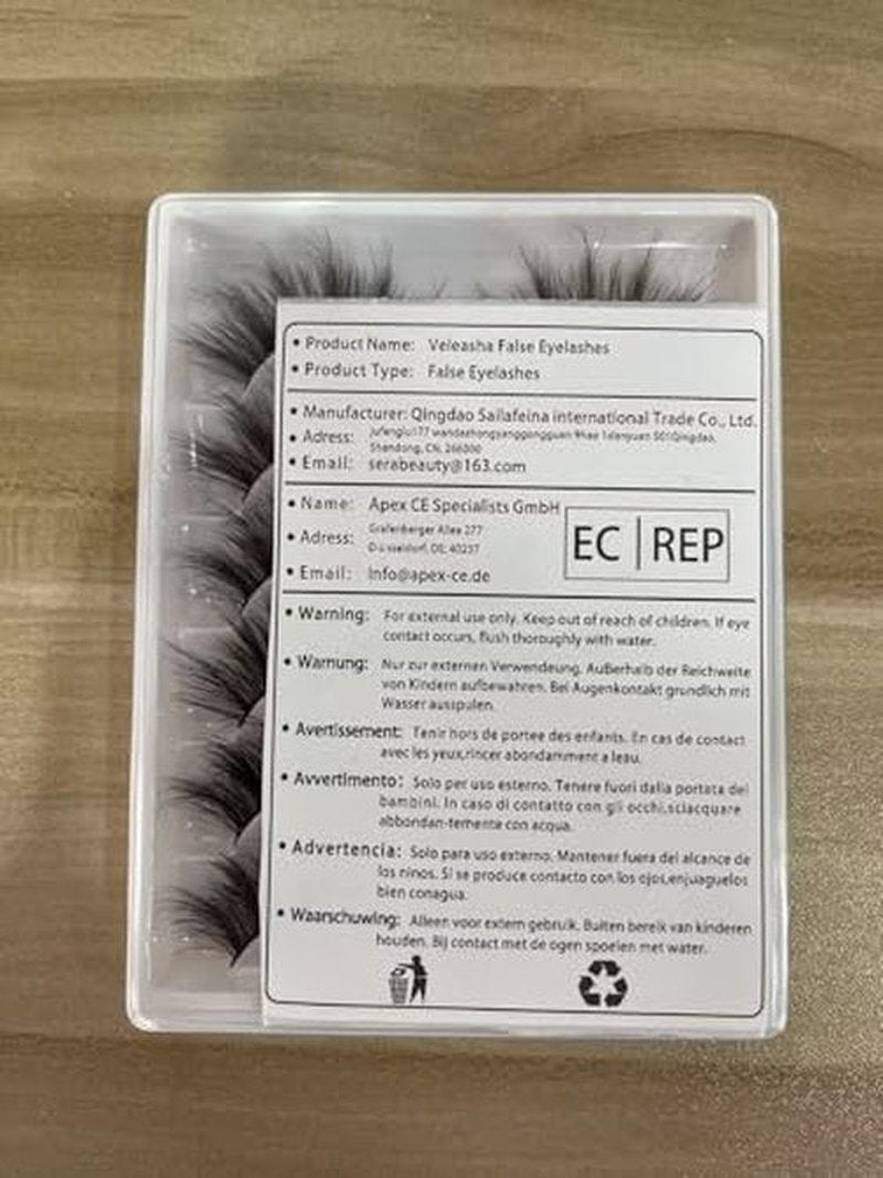 Veleasha Lashes Cat Eye Lashes Faux Mink Lashes 100% Handmade Natural Look Fake Eyelashes Lightweight Fluffy False Eyelashes 5 Pairs Pack (54)