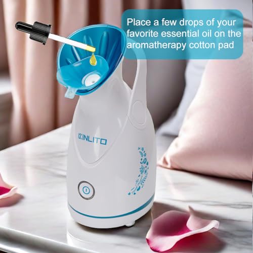 Nano Ionic Facial Steamer KINLITO Facial Steamer with Warm Mist Portable Face Humidifier for Deep Cleaning Unclog Pores with Blackhead Remover, Aromatherapy Kit for Personal Home SPA (Purple)