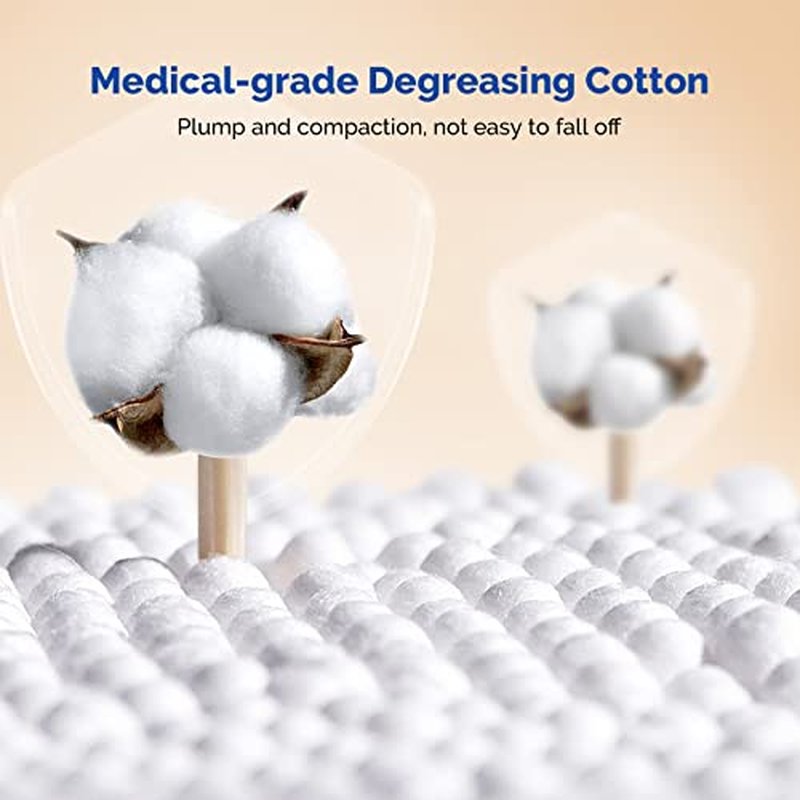 JMU Sterile Cotton Tipped Applicators 3", 200 Count Sterile Cotton Swabs, Wood Shaft Medical Swabs