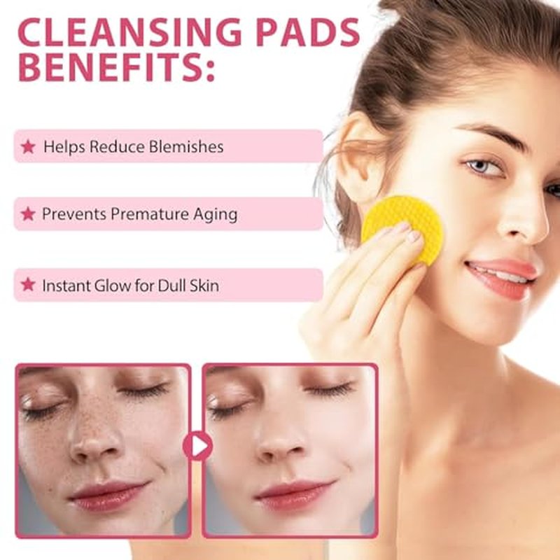 Turmeric Kojic Acid Cleansing Pads for Face and Body 40 PCS(1 Pack), Turmeric Cleansing Pads for Dark Spots, Balance Skin Oil and Water, Gentle & Non-Irritating and Remove Excess Keratin from Skin