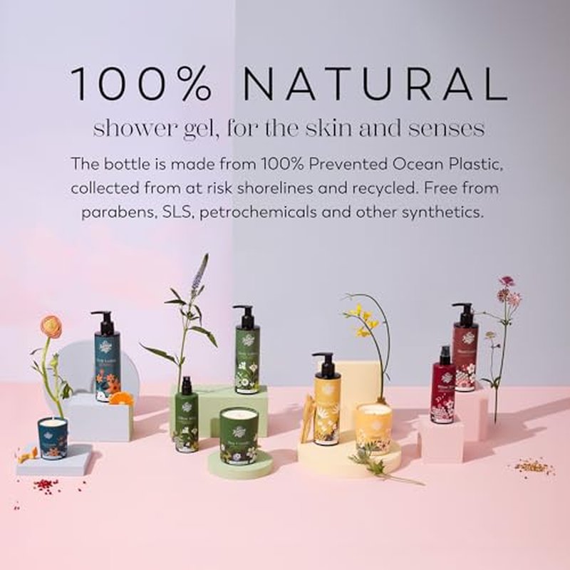 The Handmade Soap Company Shower Gel, Bitter Orange, Pink Pepper, & Hay Body Wash, Liquid Bath Soap, Moisturizing Body Wash, Cruelty Free & Vegan Shower Gel, 8.5fl oz