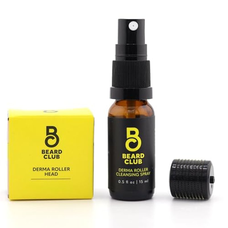 Beard Club Derma Roller Replacement Head & Cleansing Spray - 0.3mm Titanium Microneedles - Replace, Clean and Prolong Derma Roller Life