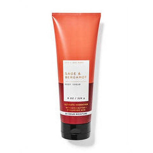Hyaluronic Acid Body Cream for Men - Moisturizing Sage Bergamot Scent | 8 Ounce