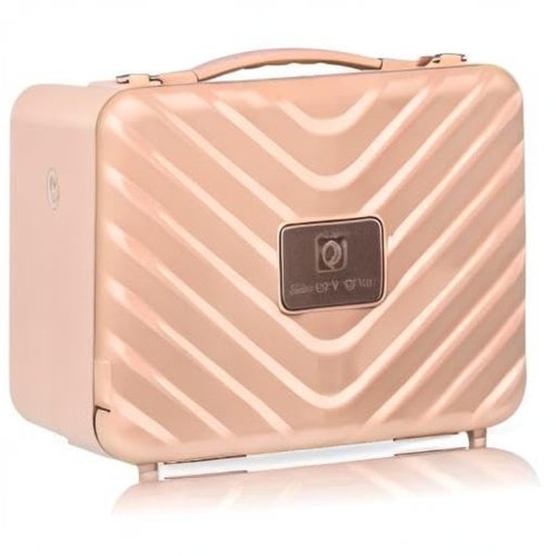 GGV Makeup Case With Lighted Mirror, Makeup Bag With Led Mirror 3 Color Setting Travel Makeup Train Case Adjustable Brightness (Pink)