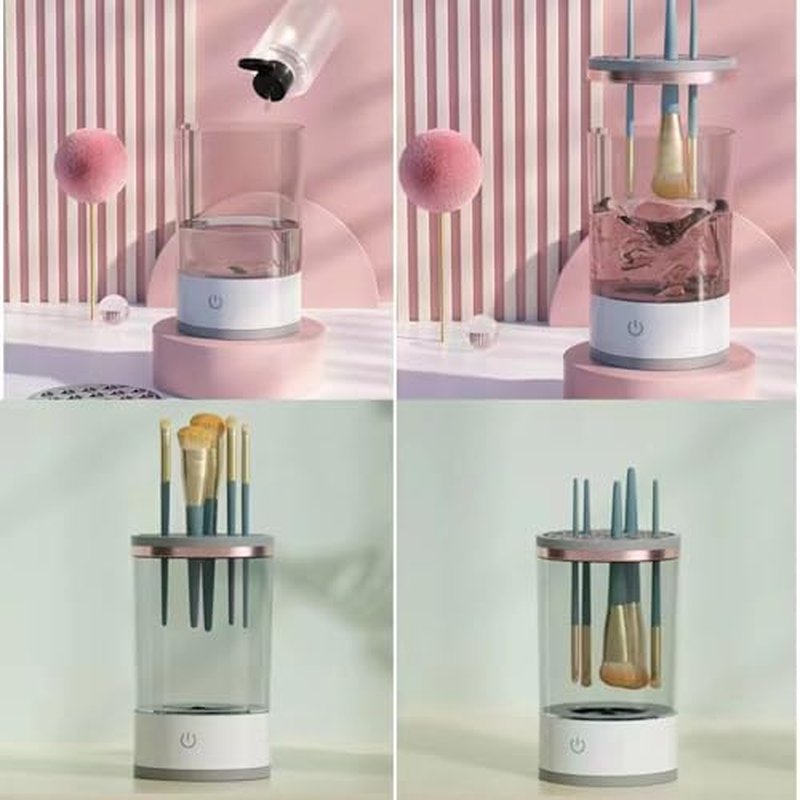 The Cozy Luna Brush Cleaner for All Makeup Brush, 9000 RPM Beauty Swirl Cosmetic Brush Cleaner, Automatic Electric Makeup Brush Cleaner, IP65 Waterproof, Your Makeup Brush Game Changer (Black*1PCS)
