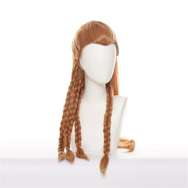 Mystylecos Genshin Impact Aloy Long Braids Brown Straight Wig Women Halloween Costume Party Wig