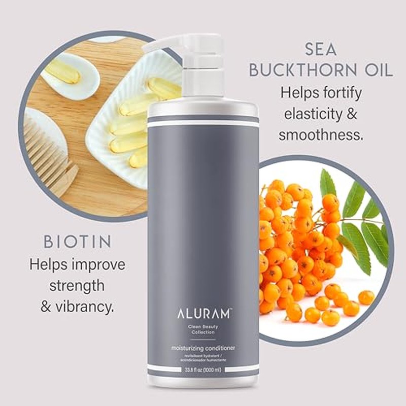 ALURAM Coconut Water Moisturizing Conditioner for Men and Women, Clean Hydration and Shine for Medium to Coarse Textured Hair, 12 Fl Oz