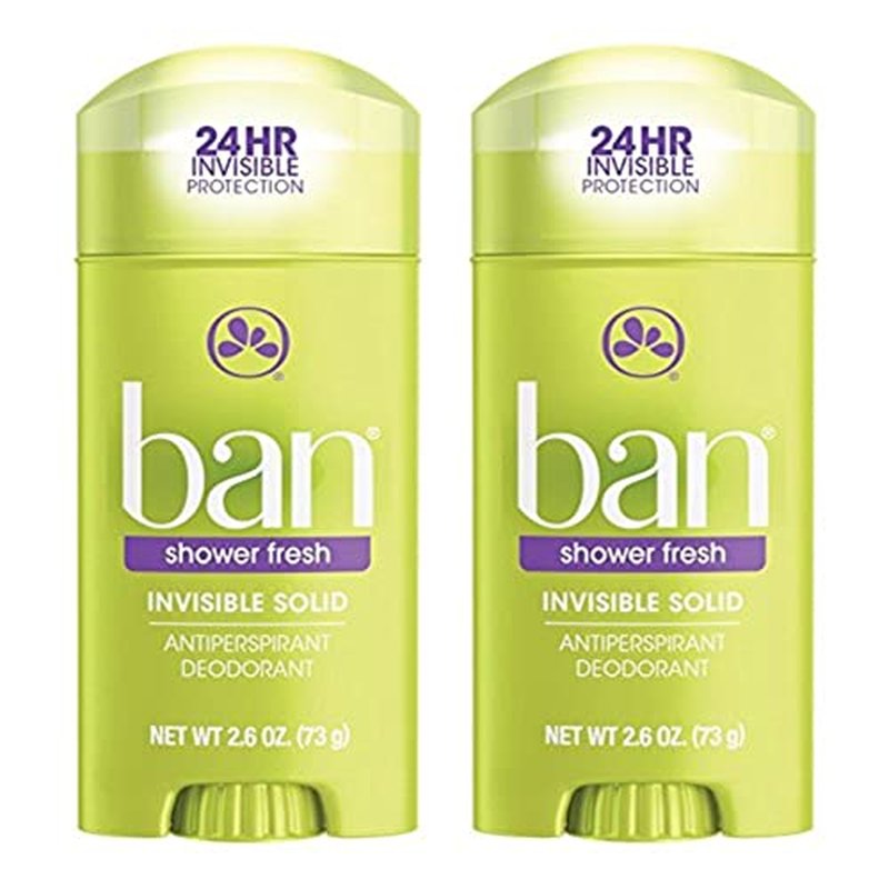 Ban Deodorant 2.6 Ounce Invisible Solid Shower Fresh (76ml) (2 Pack)
