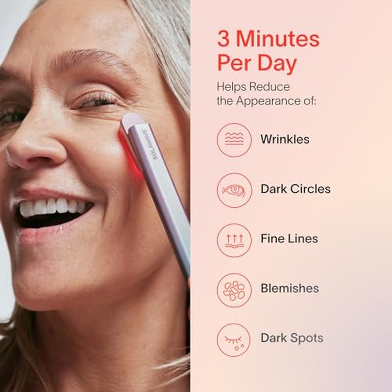 Solawave 4-in-1 Skinware Wand - Upgraded Radiant Renewal with Facial Massager, Red Light, Galvanic Current, and Therapeutic Warmth Anti-Aging Beauty Device (Blue/Pink Ombre)