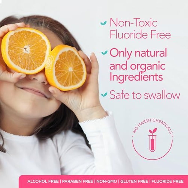 ORL Kids Natural & Organic Mouthwash Uniquely Formulated to Clean Your Mouth, Whiten Your Teeth Strengthen Tooth Enamel. Fluoride and Alcohol Free.