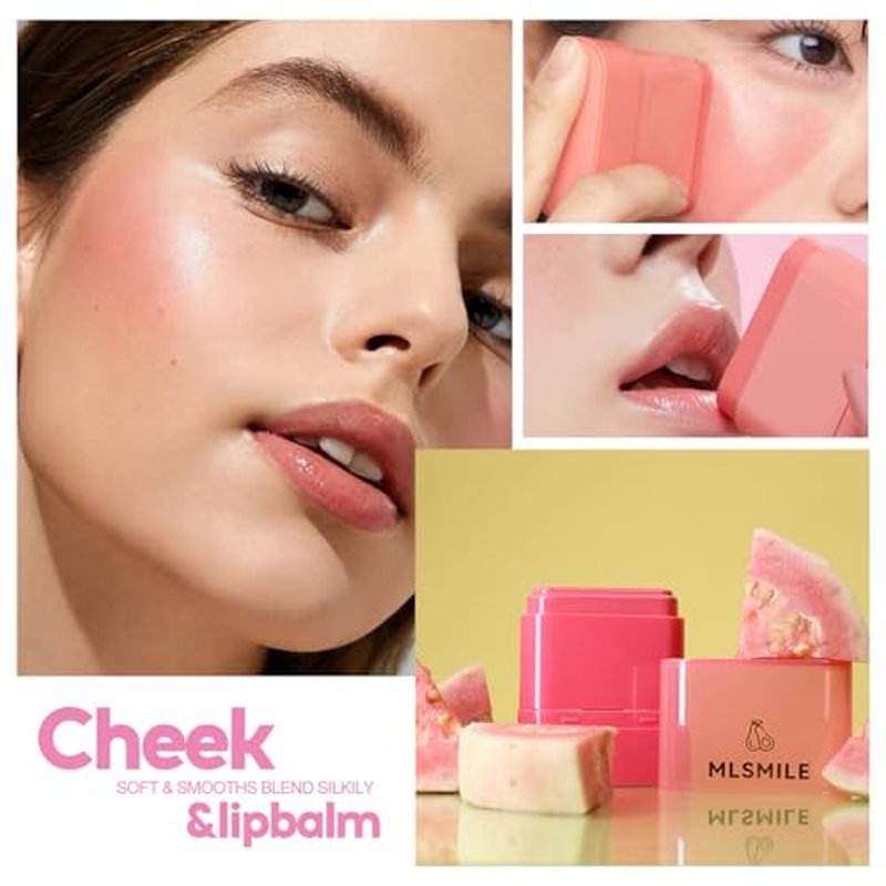 Qifylmaf 6 Color Dewy Cheek & Lip Multi Balm, Multi-purpose Makeup Hydrating Blush Stick Beauty Solid Moisturizer Stick, Waterproof Natural Nude Makeup for All Skin (# 01, 0.35 Oz)