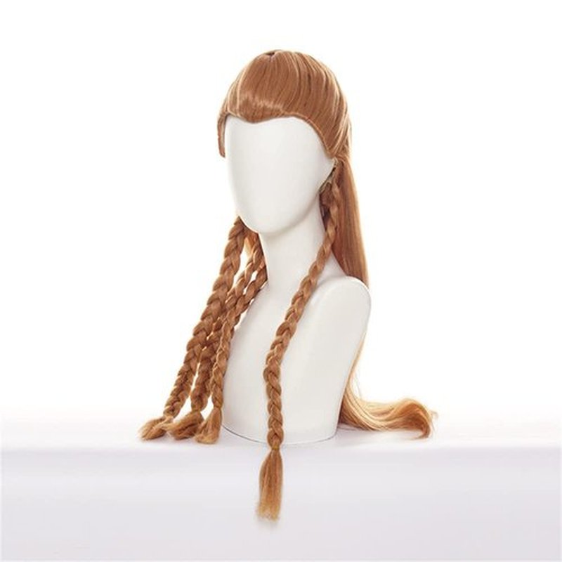 Mystylecos Genshin Impact Aloy Long Braids Brown Straight Wig Women Halloween Costume Party Wig