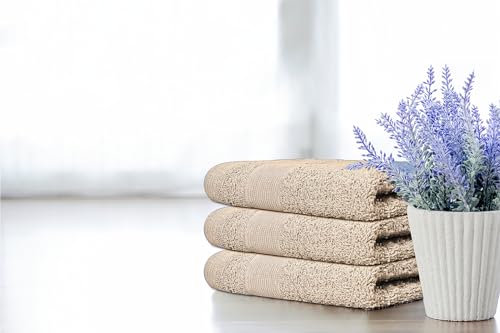 Premium Wash Cloths Pack of 12 (13" x 13" Inches)- 100% Combed Ring Spun Cotton WashCloth - Luxury Washcloths – Ultra Soft Face Towels - Highly Absorbent Wash Cloth for Face (Grey) (Taupe)