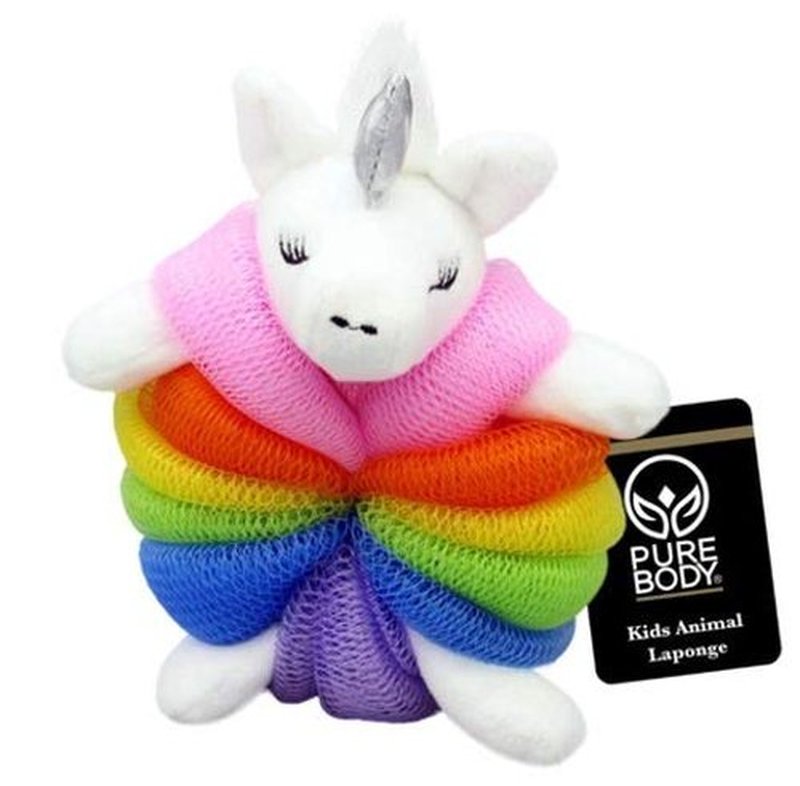 Cute Bath Sponge for Kids - Toddler Bath Scrubber, Mesh Body Pouf, Gentle Shower Sponges, Holiday Stocking Stuffer for Boys or Girls