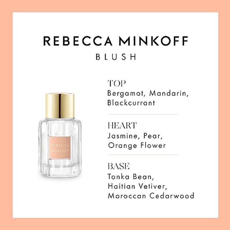 Rebecca Minkoff Blush - Bright, Feminine Eau de Parfum Fragrance for Women - Notes of Bergamot, Jasmine, and Vetiver - Long Lasting Fragrance - 3.4 oz