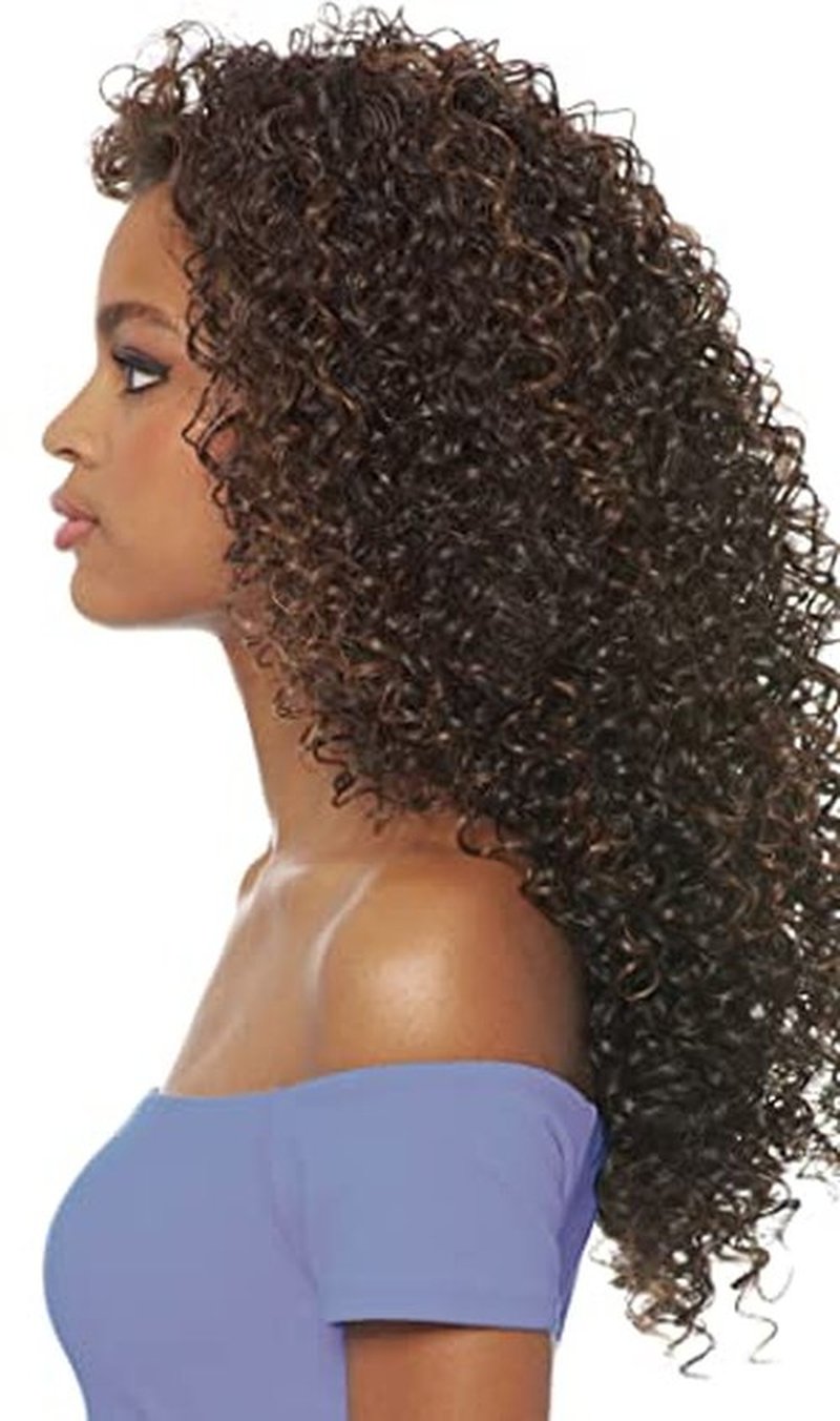 Outre DOMINICAN CURLY BUNDLE HAIR (2 Dark Brown) Batik Quick Weave Synthetic Half Wig